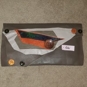 Hand made leather clutch